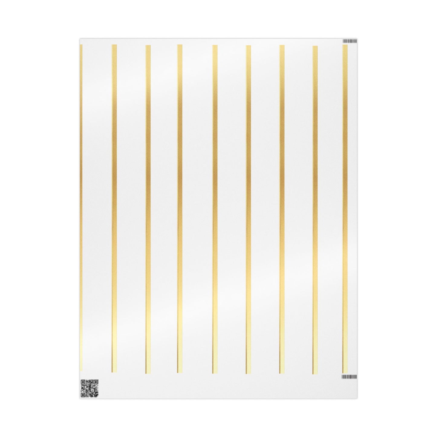 Gold Stripe Wrapping Paper Roll — Elegant White & Metallic Gift Wrap for Weddings, Holidays, and Special Occasions