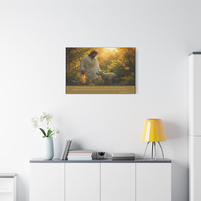 Jesus and the Lamb Jeremiah 29:11 Matte Canvas Print by Grace Canvas
