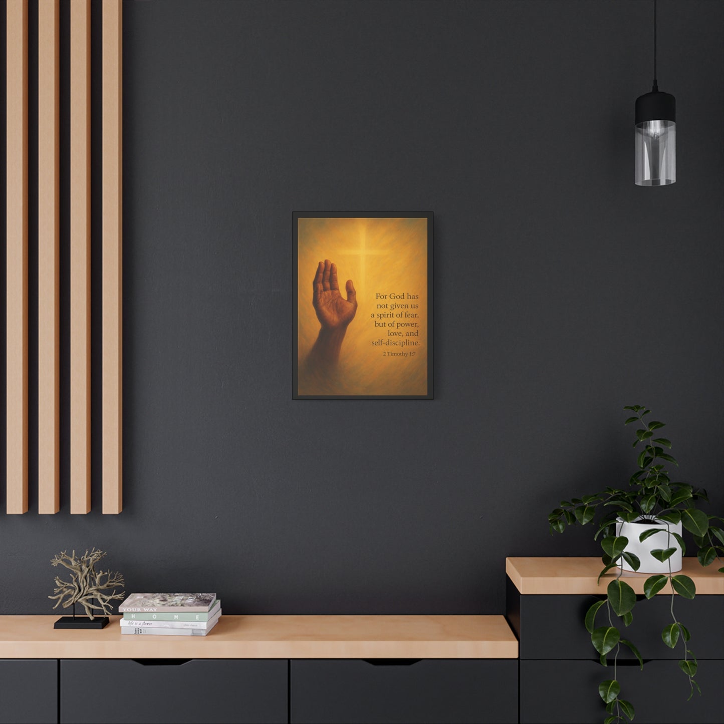 2 Timothy 1:7 Prayer Quote Religious Canvas Wall Art by Grace Canvas.shop