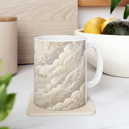 Wings of Peace Ceramic Mug — Dove Peace Inspirational Coffee Cup (11oz & 15oz)