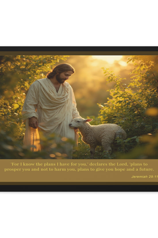 Jesus and the Lamb Jeremiah 29:11 Matte Canvas Print by Grace Canvas