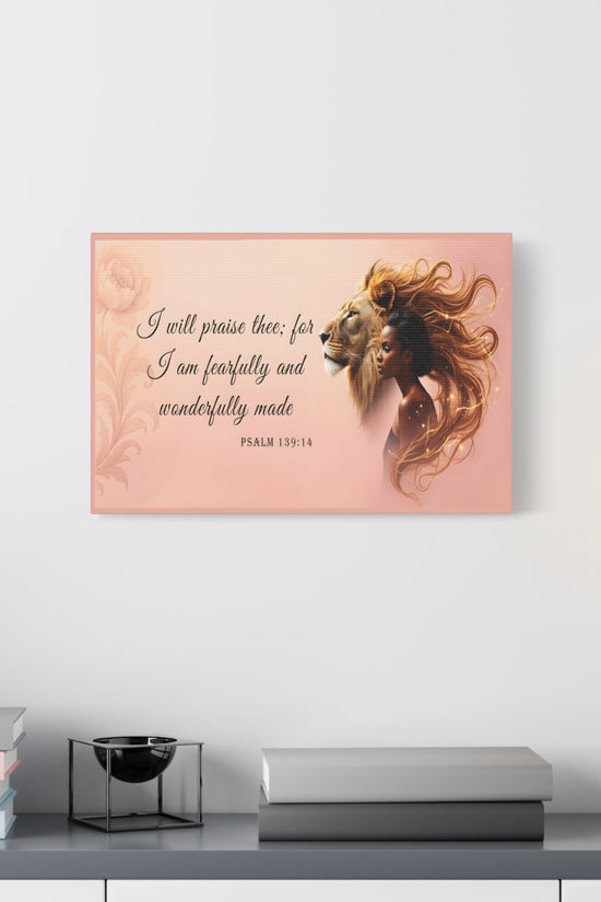 I am Fearfully and Wonderfully Made Psalm 139:14 Verse Wall Art by Grace Canvas