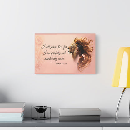 I am Fearfully and Wonderfully Made Psalm 139:14 Verse Wall Art by Grace Canvas