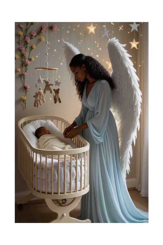 Nursery Angel Poster — Satin 300gsm Wall Art by Grace Canvas Shop
