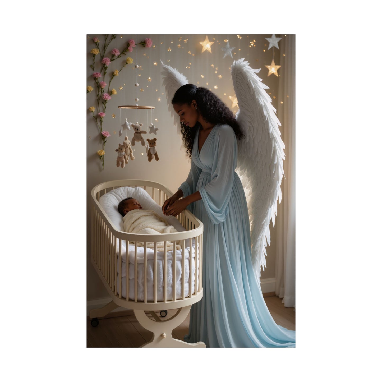 Nursery Angel Poster — Satin 300gsm Wall Art by Grace Canvas Shop