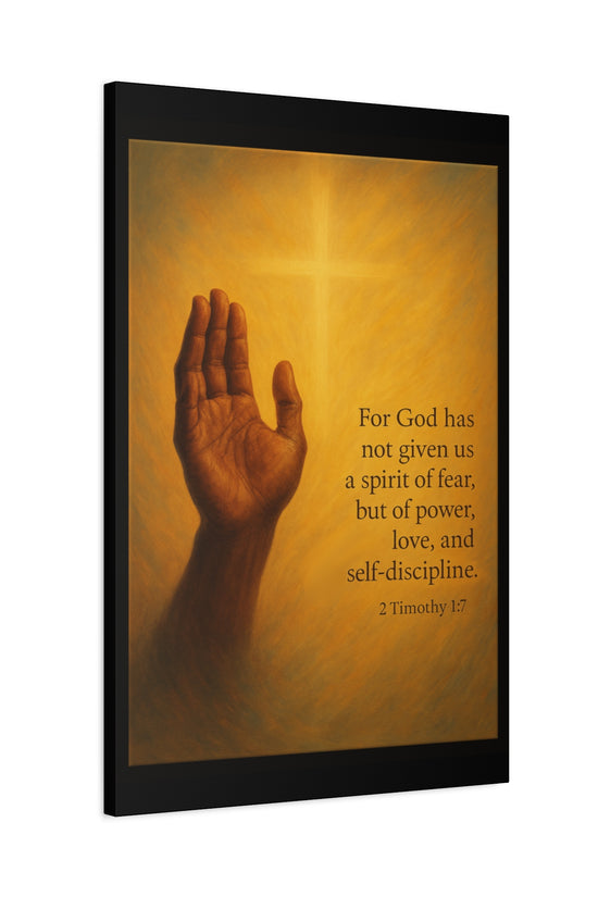 2 Timothy 1:7 Prayer Quote Religious Canvas Wall Art by Grace Canvas.shop