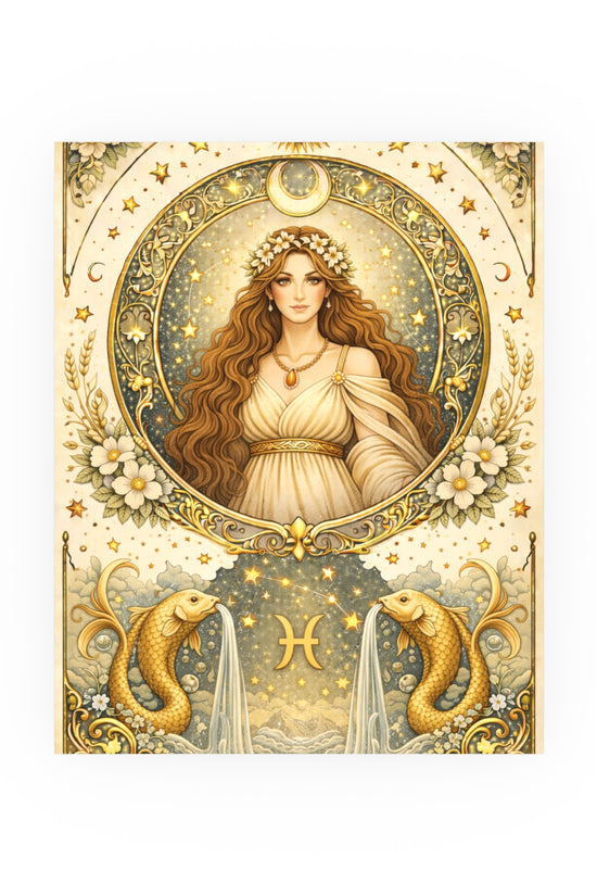 Celestial Pisces Zodiac Art Poster by Grace Canvas Shop