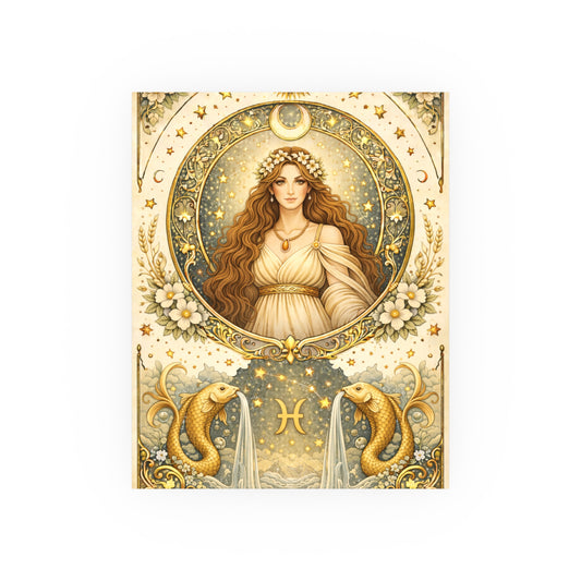 Celestial Pisces Zodiac Art Poster