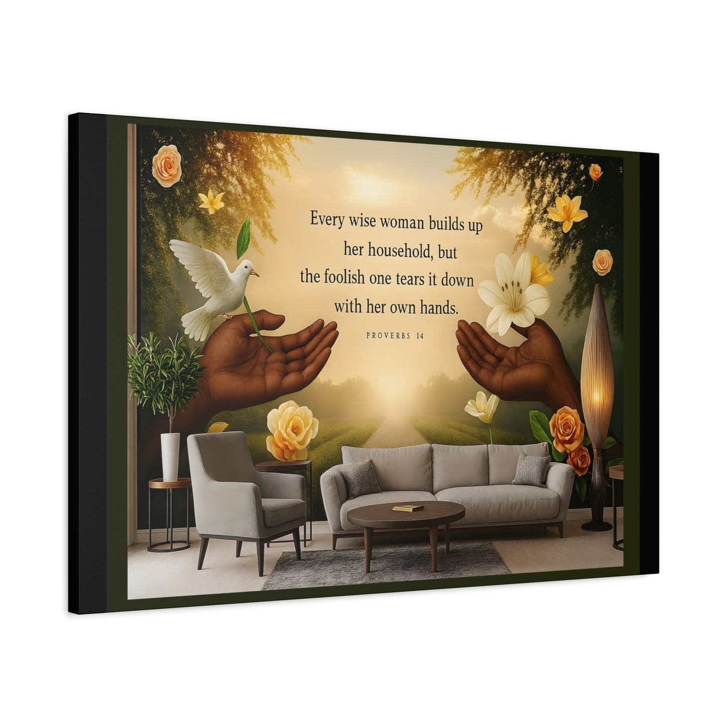 A Wise Woman Proverb 14 Inspirational Canvas Wall Art by Grace Canvas