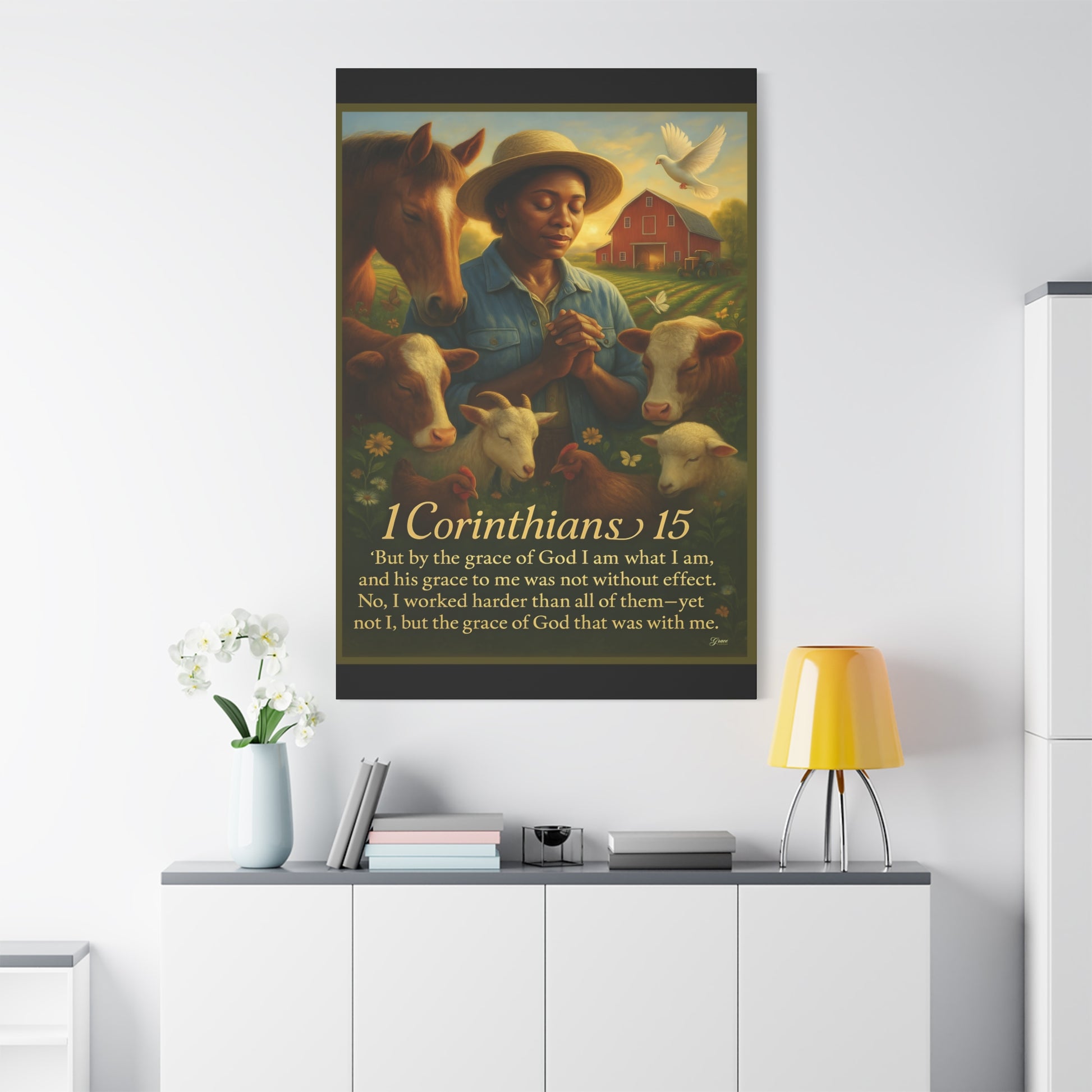 Farm & Faith 1 Corinthians 15 Inspirational Canvas Wall Art by Grace Canvas.shop
