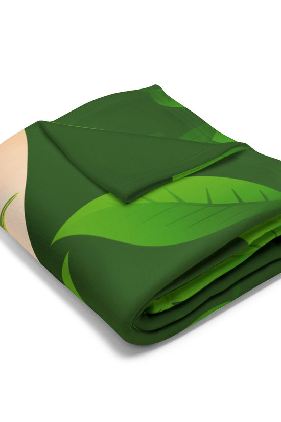 Cute Leaf Sprite Family Fleece Blanket — Cozy Green Nature Throw for Kids & Nursery by Grace Canvas Shop