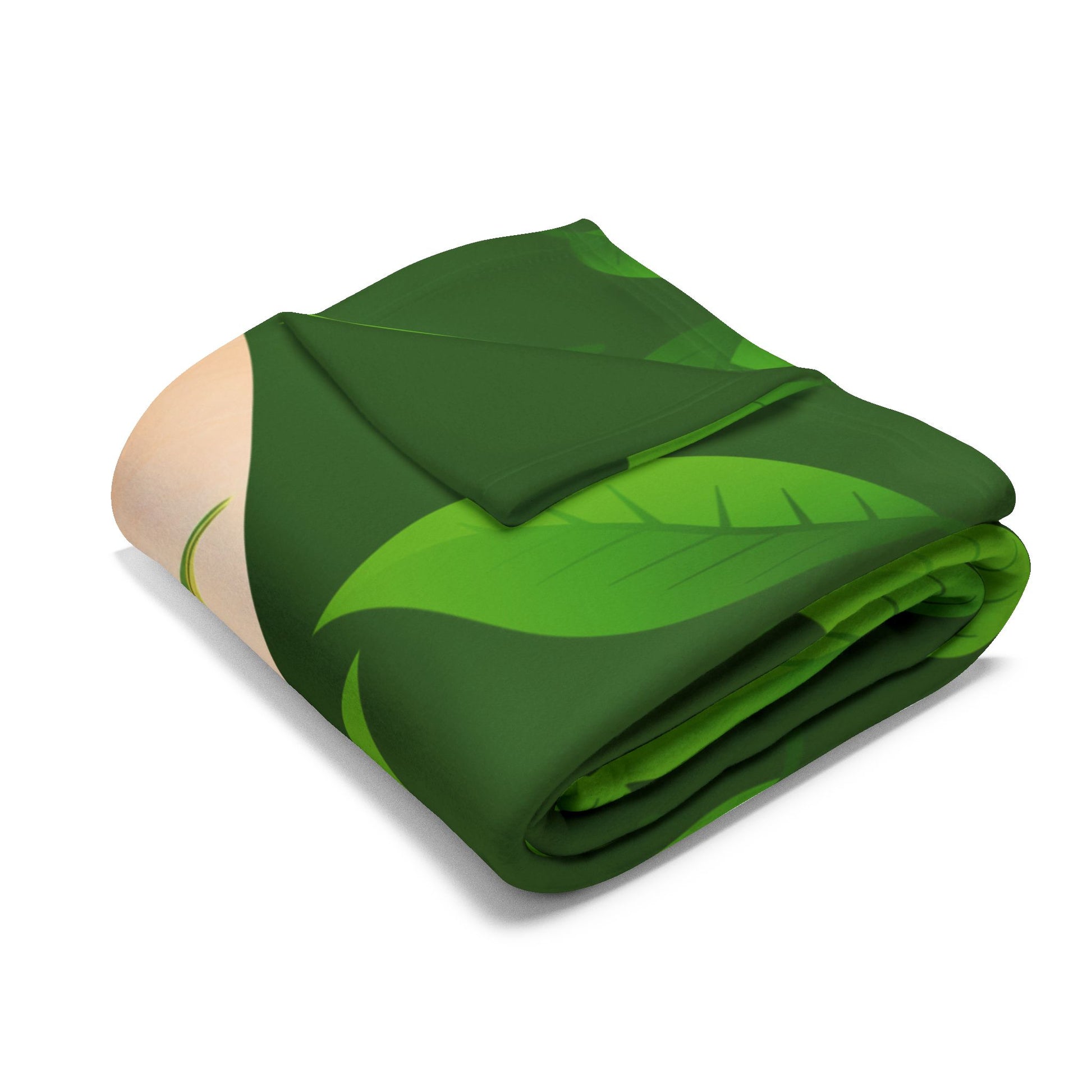 Cute Leaf Sprite Family Fleece Blanket — Cozy Green Nature Throw for Kids & Nursery by Grace Canvas Shop