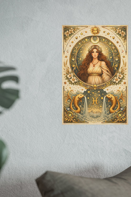 Celestial Pisces Zodiac Art Poster by Grace Canvas Shop