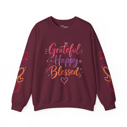 Grateful Happy Blessed Crewneck Sweatshirt