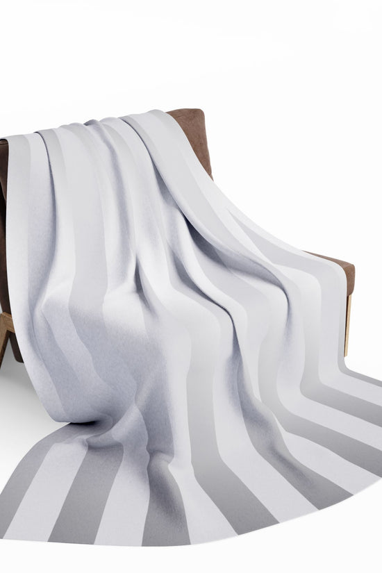 Silver Striped Throw Blanket by Grace Canvas Shop