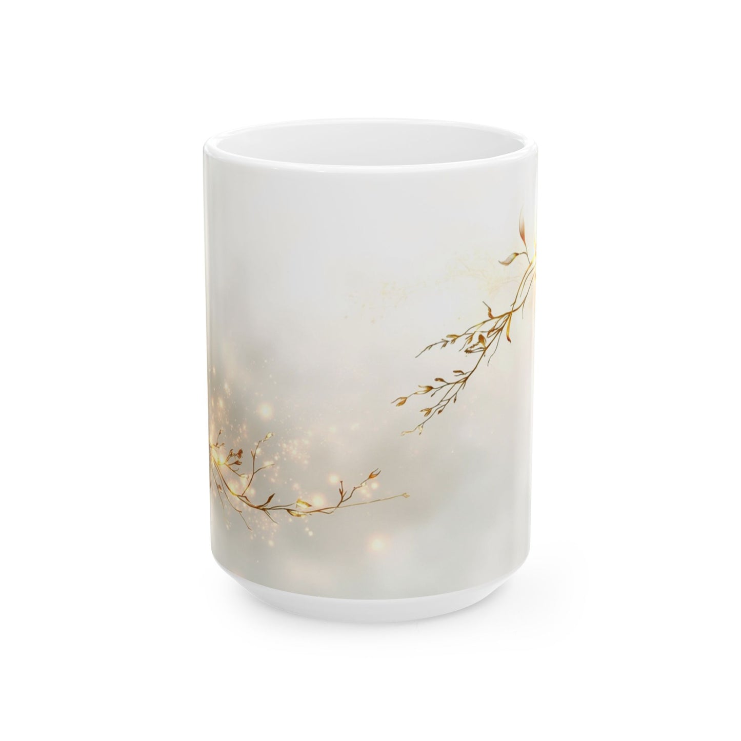 Winter Flowers Ceramic Mug Elegant Tea Coffee Cup