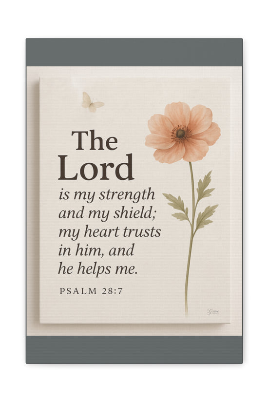 The Lord is My Strength Inspirational Wall Art by Grace Canvas