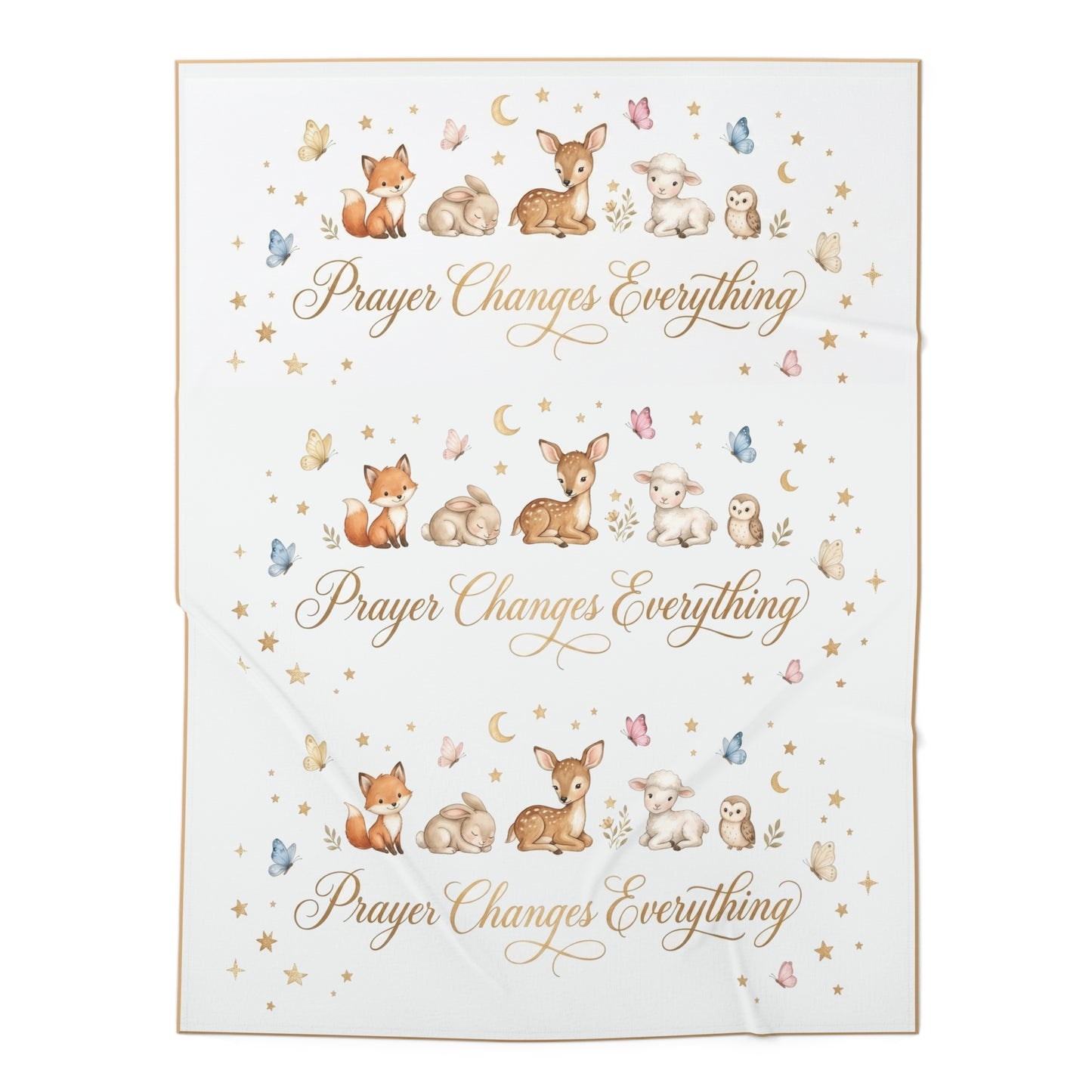 Prayer Changes Everything Baby Swaddle Blanket – Woodland Animals Nursery Muslin Wrap
