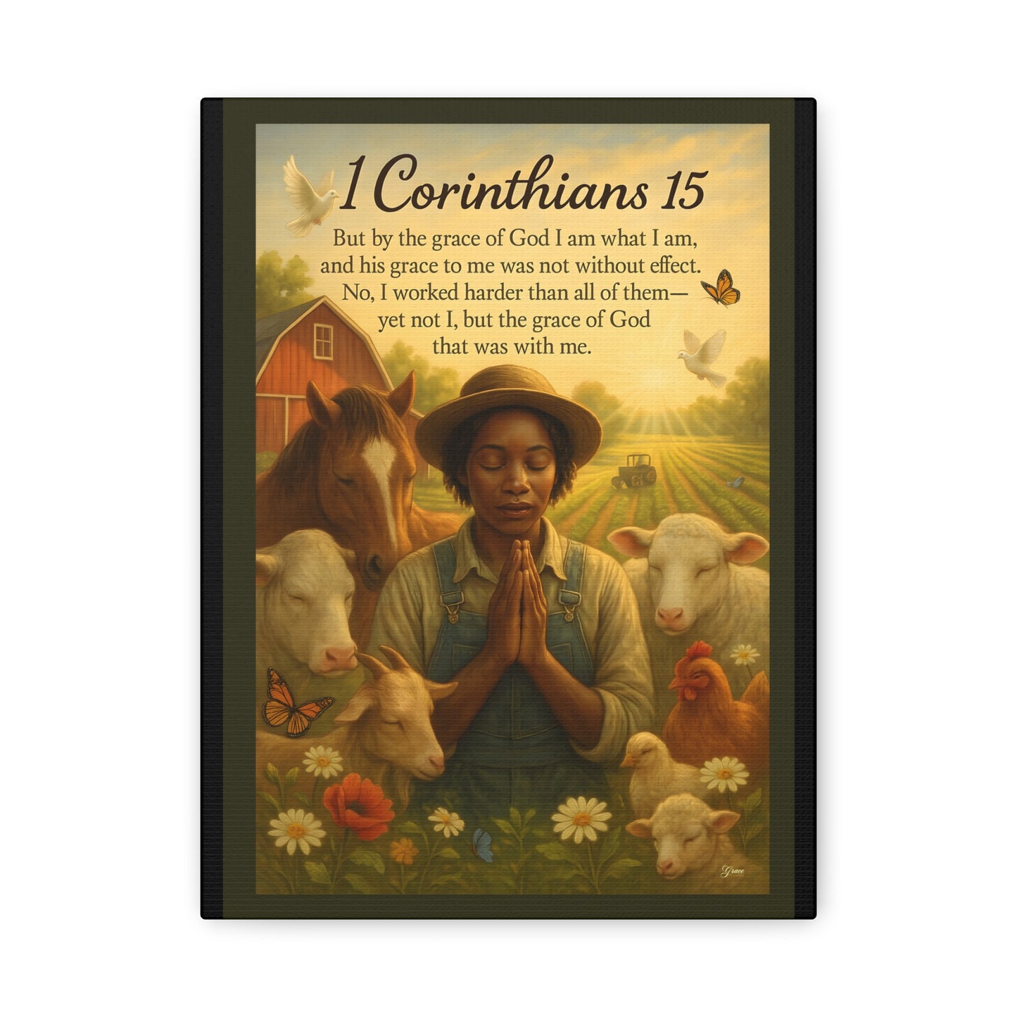 Farm Woman's Faith 1 Corinthians 15 Art Print by Grace Canvas.shop