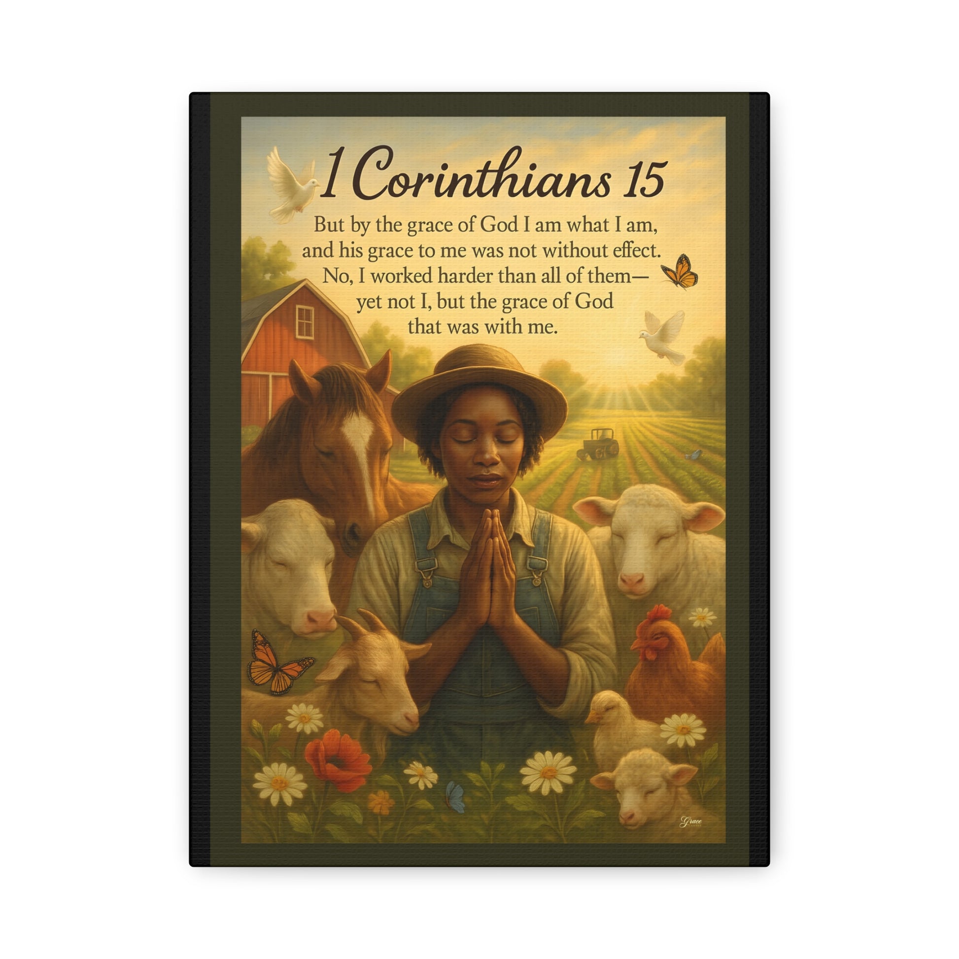 Farm Woman's Faith 1 Corinthians 15 Art Print by Grace Canvas.shop