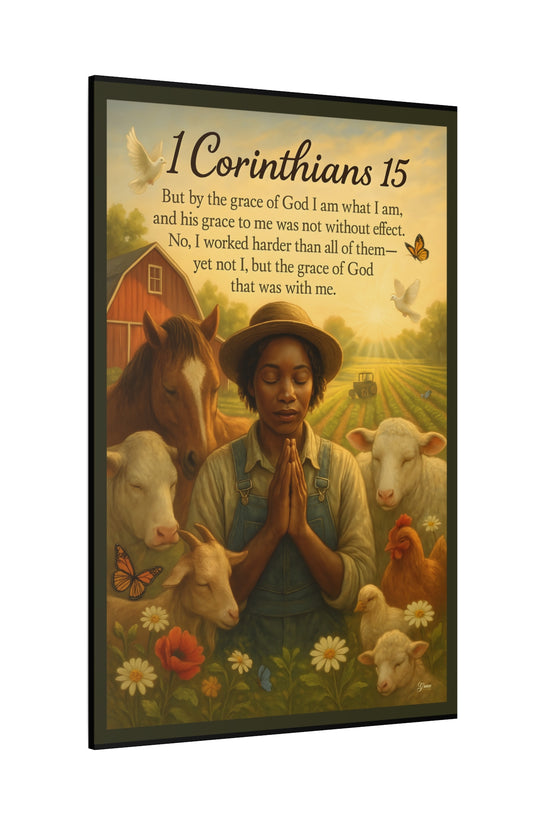 Farm Woman's Faith 1 Corinthians 15 Art Print by Grace Canvas.shop