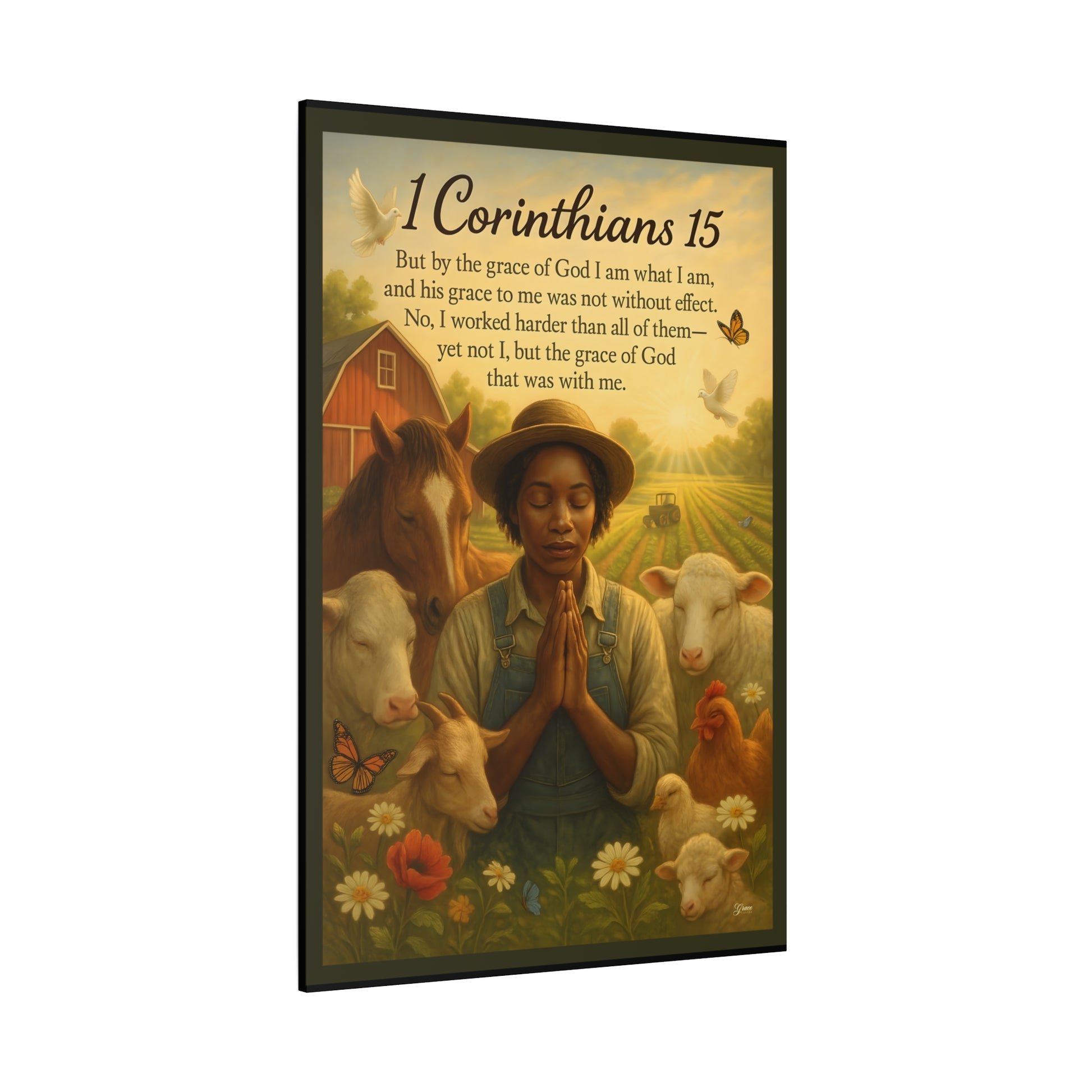Farm Woman's Faith 1 Corinthians 15 Art Print by Grace Canvas.shop