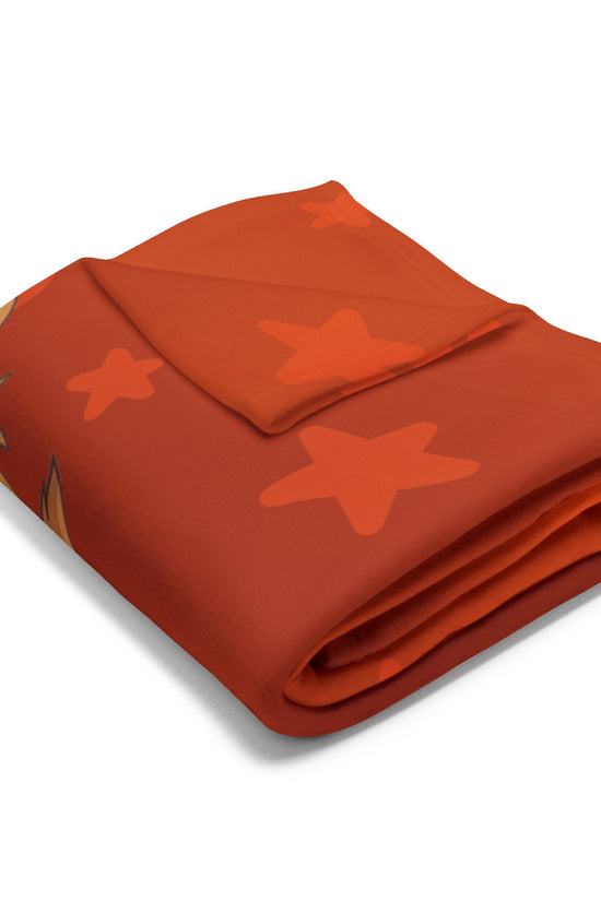 Cute Puppy Fleece Blanket — Adorable Brown Dog with Flower Throw by Grace Canvas Shop