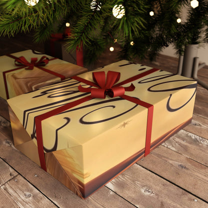 Christmas Ballerina Gift Wrap Sheet — "Merry Christmas" Holiday Wrapping Paper