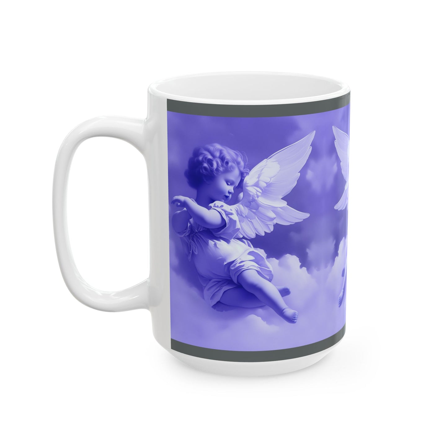 Purple Vintage Cherub Angel Ceramic Mug (11oz & 15oz)