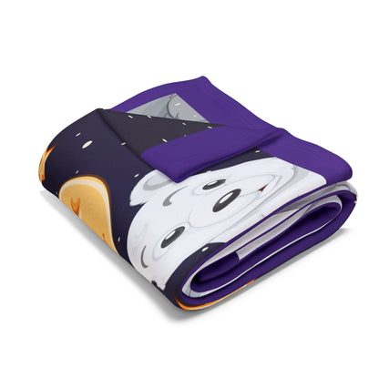 Polar Bear Moon Fleece Blanket — Cute Arctic Bears Throw
