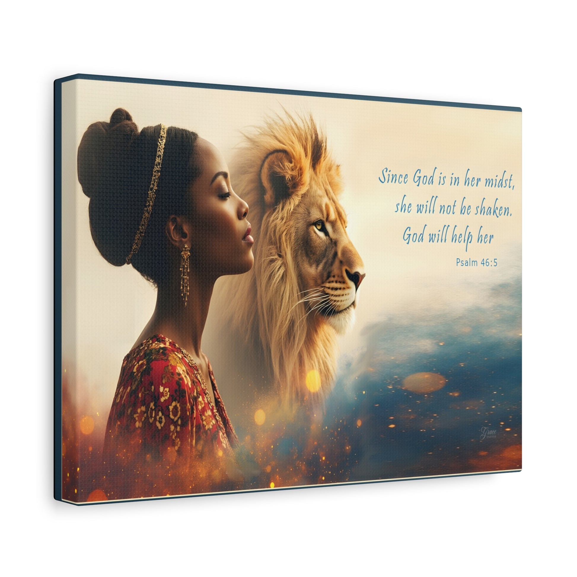She Will Not Be Shaken Psalm 46:5 Inspirational Wall Print by Grace Canvas