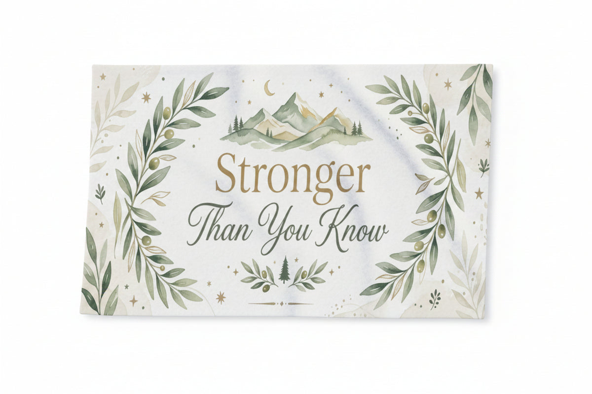 Decorative blanket with motivational quote and nature-themed design on a white background