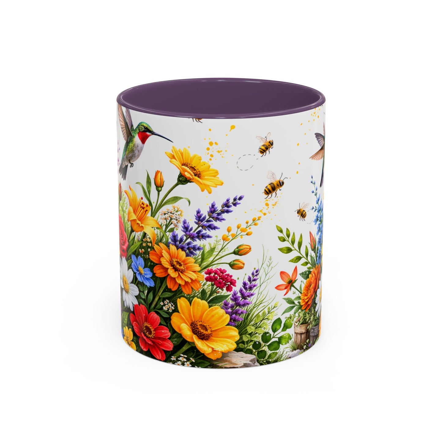 Floral Hummingbird Coffee Mug 11/15oz by Grace Canvas Shop