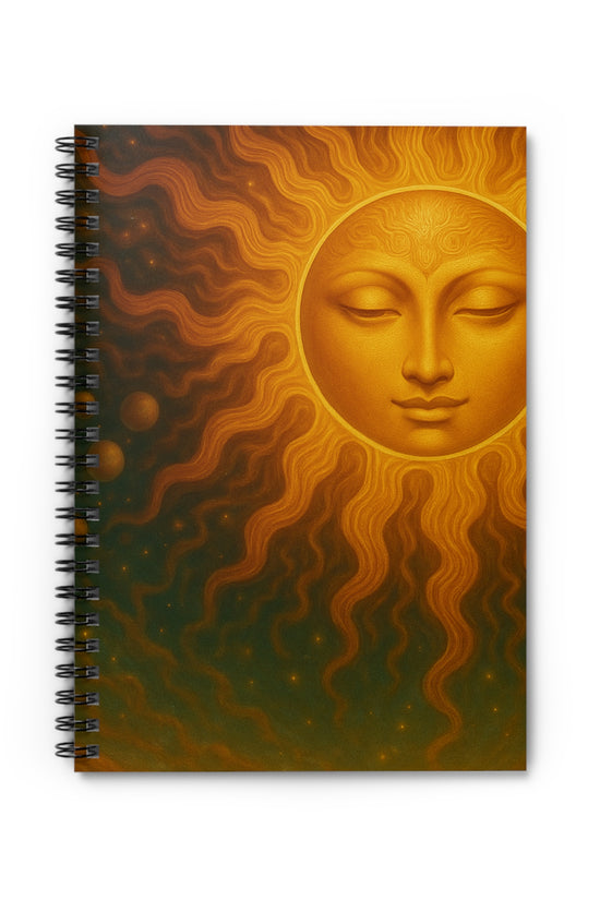Mystical Sun Softcover Spiral Notebook by Grace Canvas