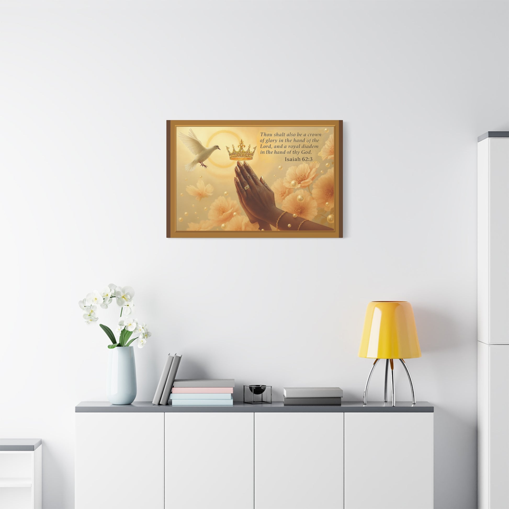 A Crown of Glory Isaiah 62:3 Inspiration Wall Art Print by Grace Canvas