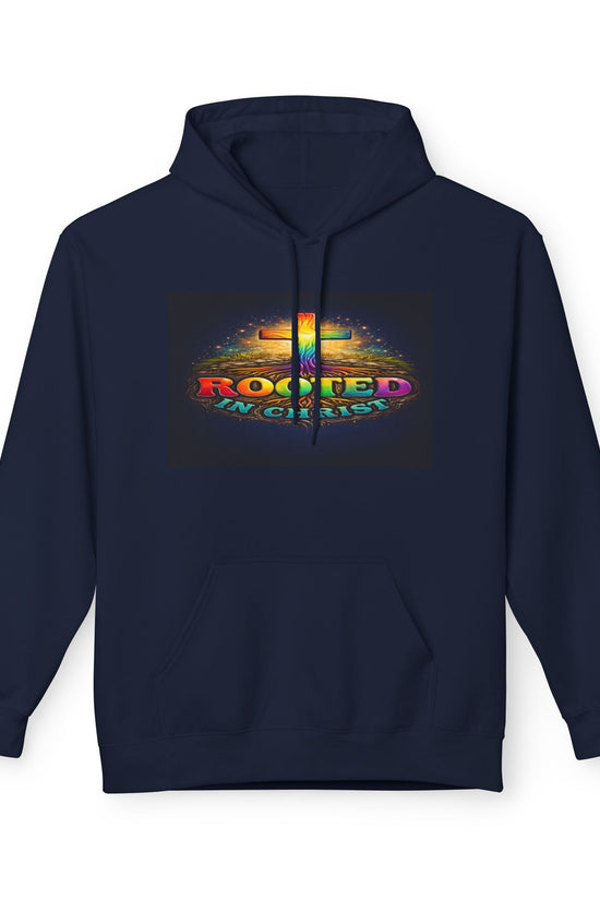 Rooted in Christ Hoodie —Unisex Christian Cross Faith Sweatshirt by Grace Canvas.shop