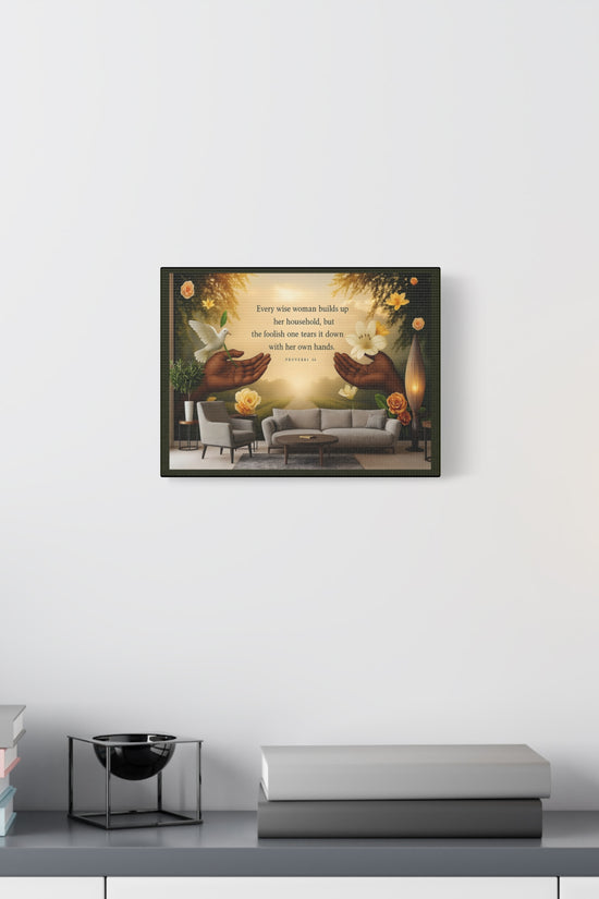 A Wise Woman Proverb 14 Inspirational Canvas Wall Art by Grace Canvas