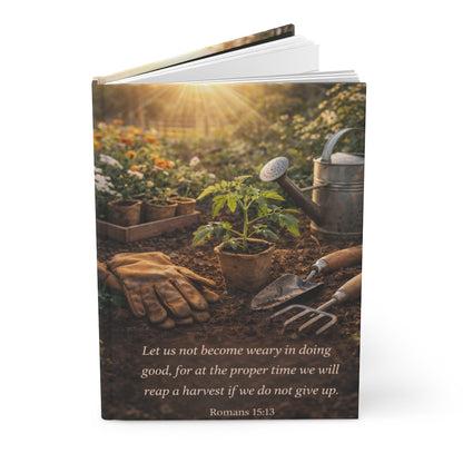 Romans 15:13 Inspirational Garden Hardcover Journal