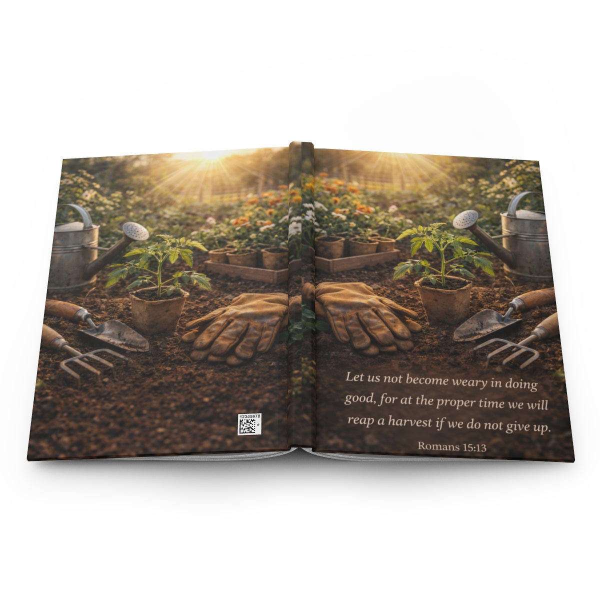 Romans 15:13 Inspirational Garden Hardcover Journal