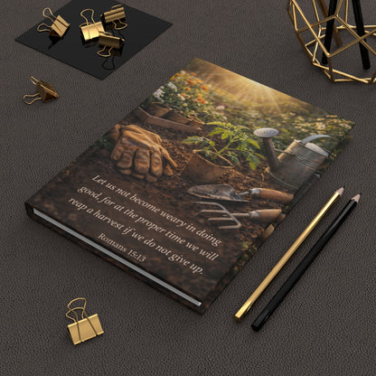 Romans 15:13 Inspirational Garden Hardcover Journal
