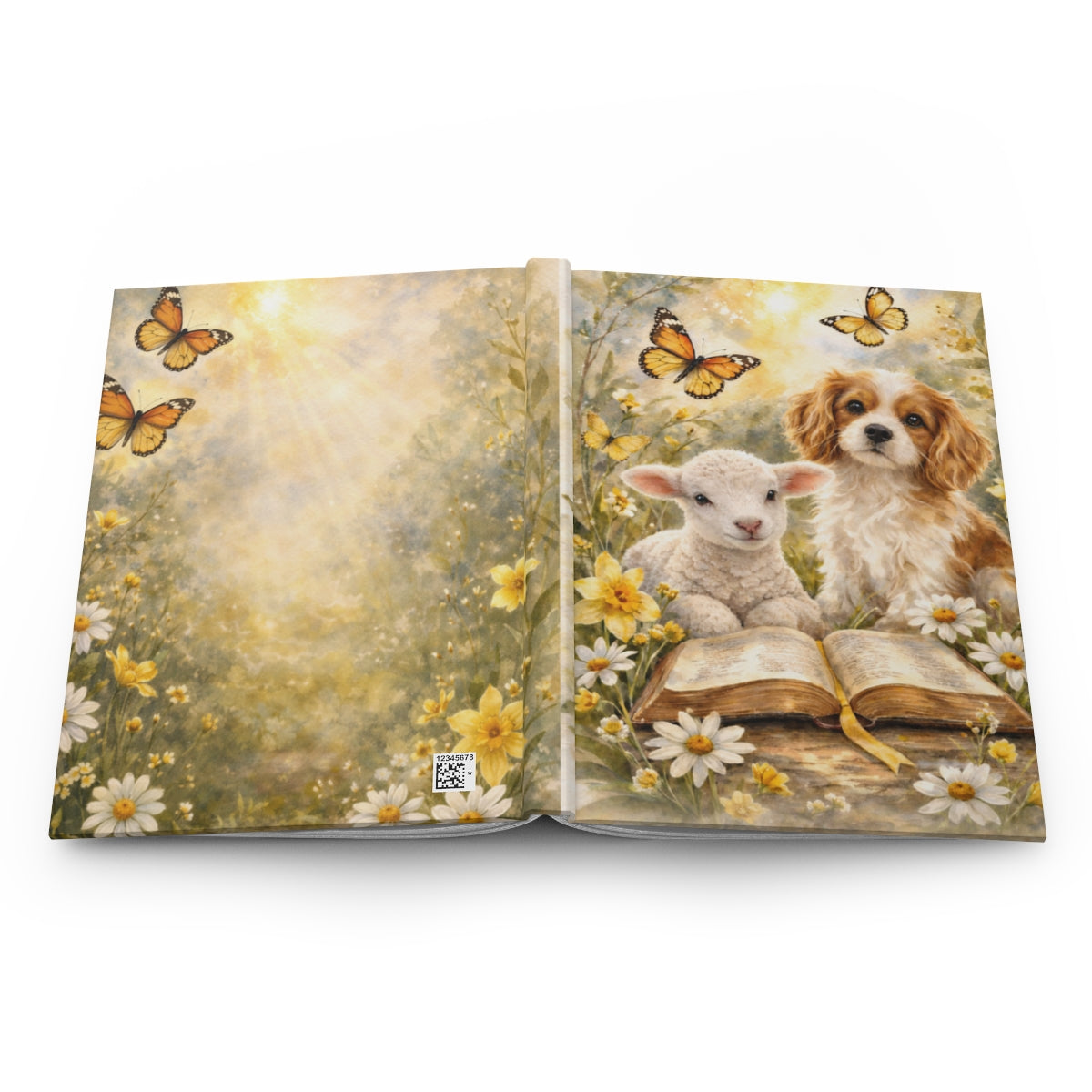 Lamb & Puppy Hardcover Journal by Grace Canvas Shop