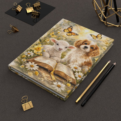 Lamb & Puppy Hardcover Journal by Grace Canvas Shop