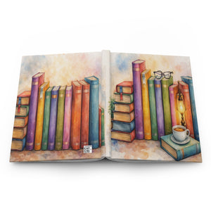 Watercolor Book Lover Hardcover Journal by Grace Canvas Shop