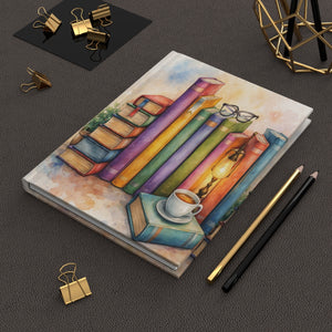 Watercolor Book Lover Hardcover Journal by Grace Canvas Shop