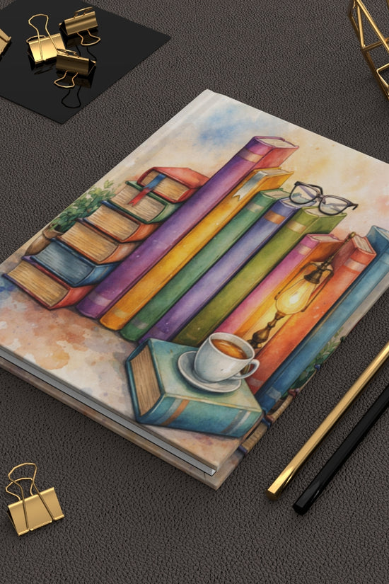 Watercolor Book Lover Hardcover Journal by Grace Canvas Shop
