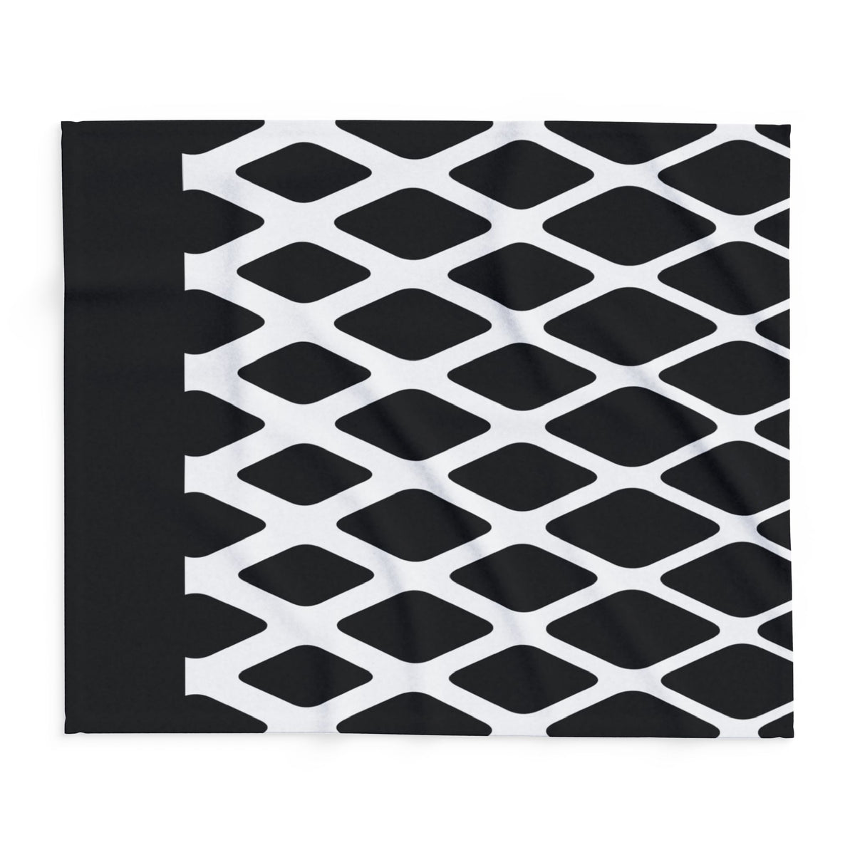 Arctic Fleece Blanket - Monochrome Geometric Diamond Pattern Cozy Throw