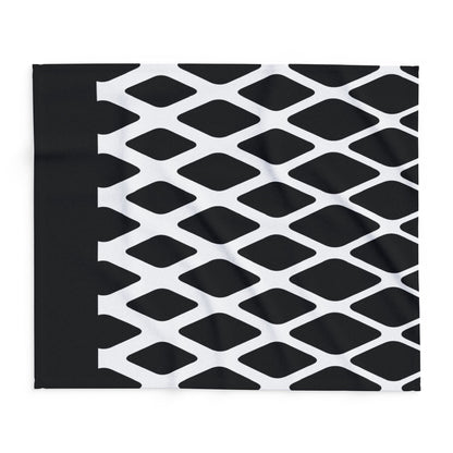 Arctic Fleece Blanket - Monochrome Geometric Diamond Pattern Cozy Throw