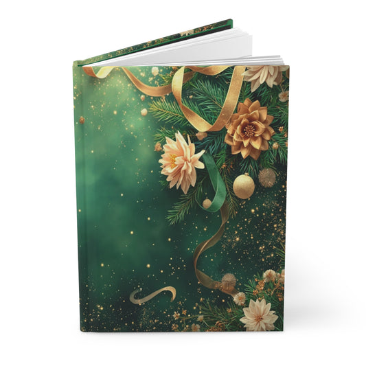 Green & Gold Christmas Hardcover Journal