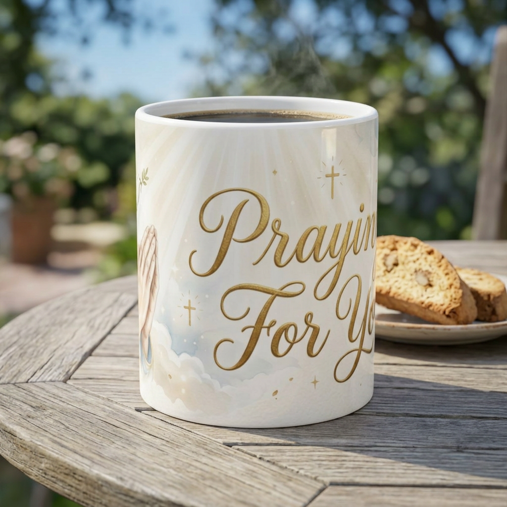 Praying For You Ceramic Mug – Inspirational Religious Coffee Cup (11oz & 15oz)
