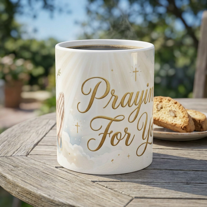 Praying For You Ceramic Mug – Inspirational Religious Coffee Cup (11oz & 15oz)